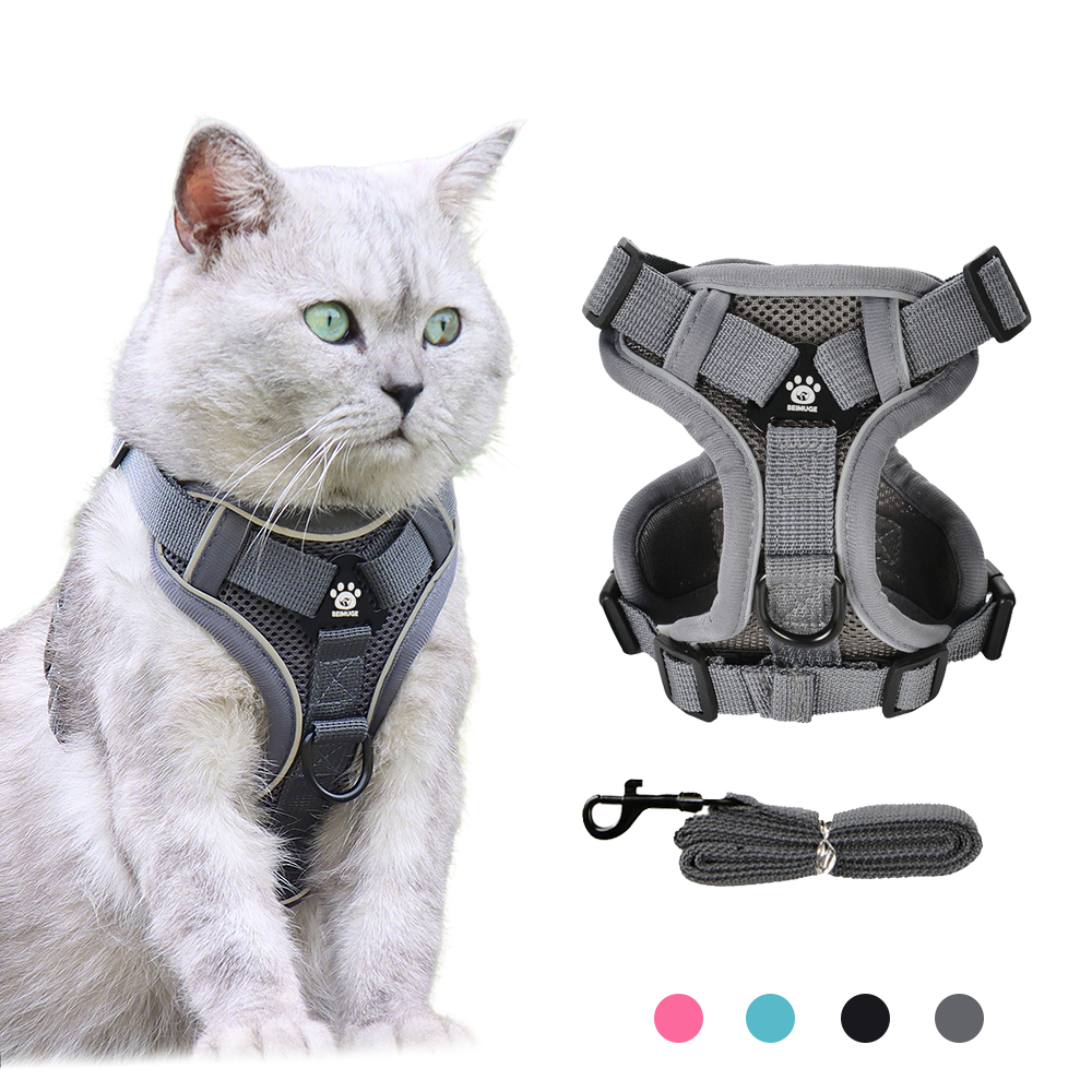 1PC Cats Harness Leash For Small Dogs Cat Outdoor Reflective Adjustable Kitten Traction Device Training Pet Supplies