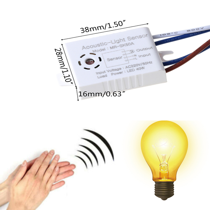 Smart Switches Module Detector Intelligent Auto On Off Light Switch Accessories 220V Sound Sensor Light Control Home Improvement