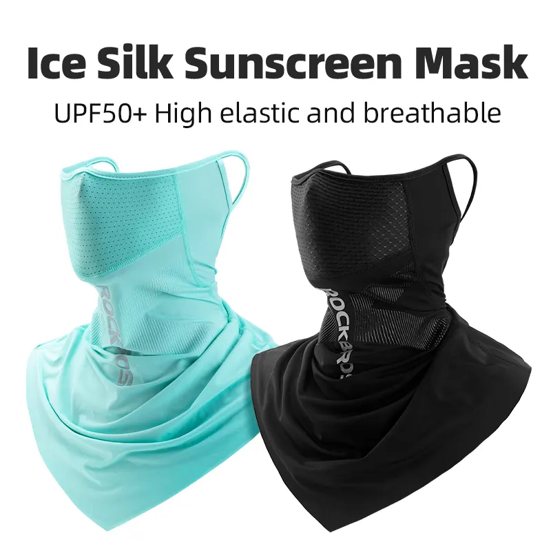 ROCKBROS Cycling Full Face Mask Ice Silk Summer Anti-UV Sun Protection Bike Scarf Mask Sports Running MTB Road Bicycle Masks