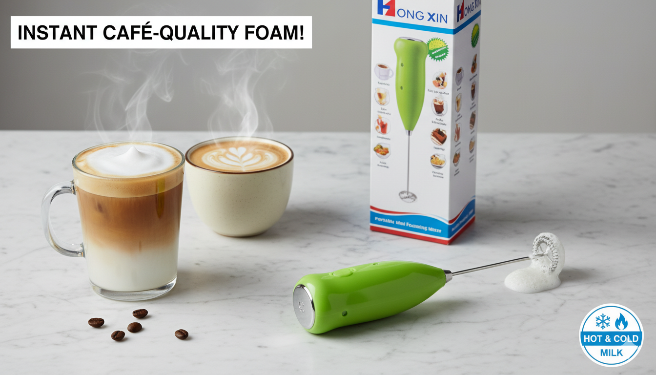 Portable Electric Mini Milk Frother & Foamer | Battery-Powered Coffee Mixer for Latte, Cappuccino, Shakes, Dressings