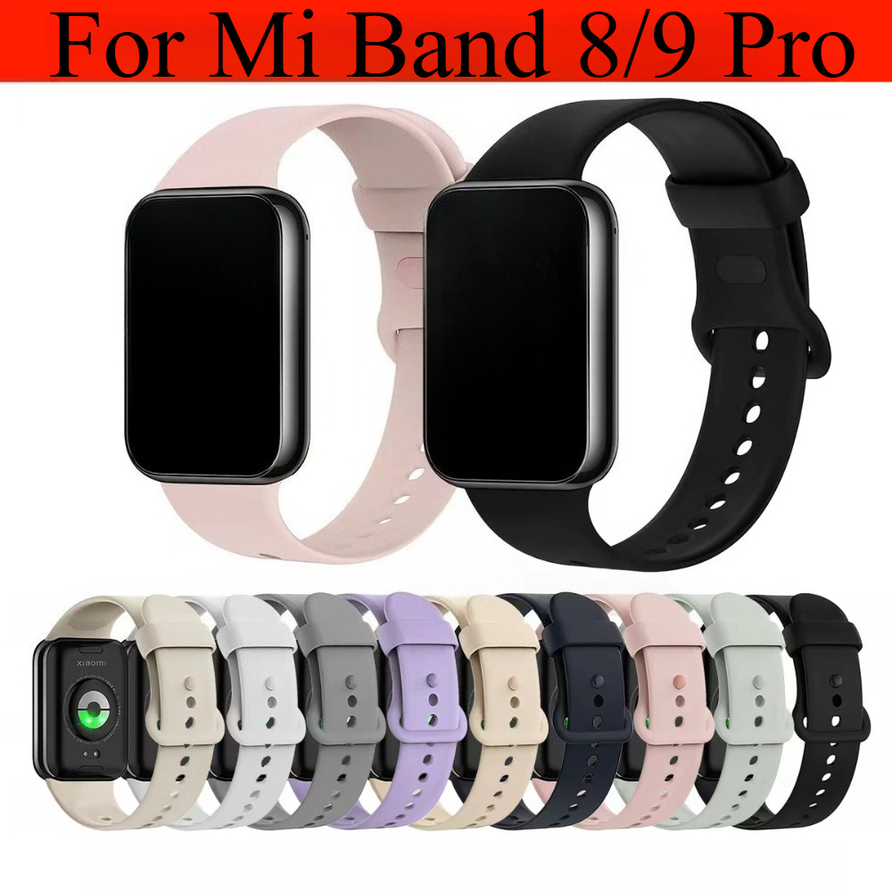 YYKJ For Mi Band 8 /9 Pro Strap Sport Watchband For Redmi Watch 4 5 6 Bracelet Replacement Soft Silicone Band