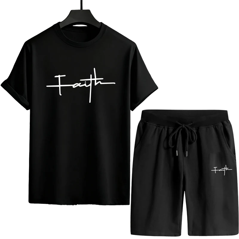 Daily Wear 2026 Summer Men's Tracksuit Outdoors Jogging Single Piece Versatile Sleeved T-shirt and Sports Short Casual Quality