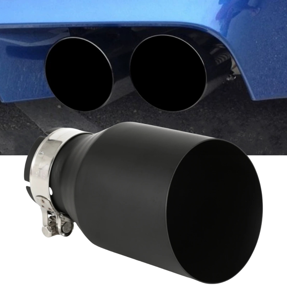 1 PC Matt Black Muffler Stainless Steel Universal Exhaust System End pipe Car Exhaust Pipe Single Straight Muffler Tip