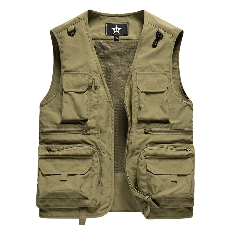 Multiple Pockets New Men Thin US Tactical Hiking Fishing Vest Mens Photographer Waistcoat Mesh Cargo Sleeveless Jacket Tool Vest jomsom jacket
