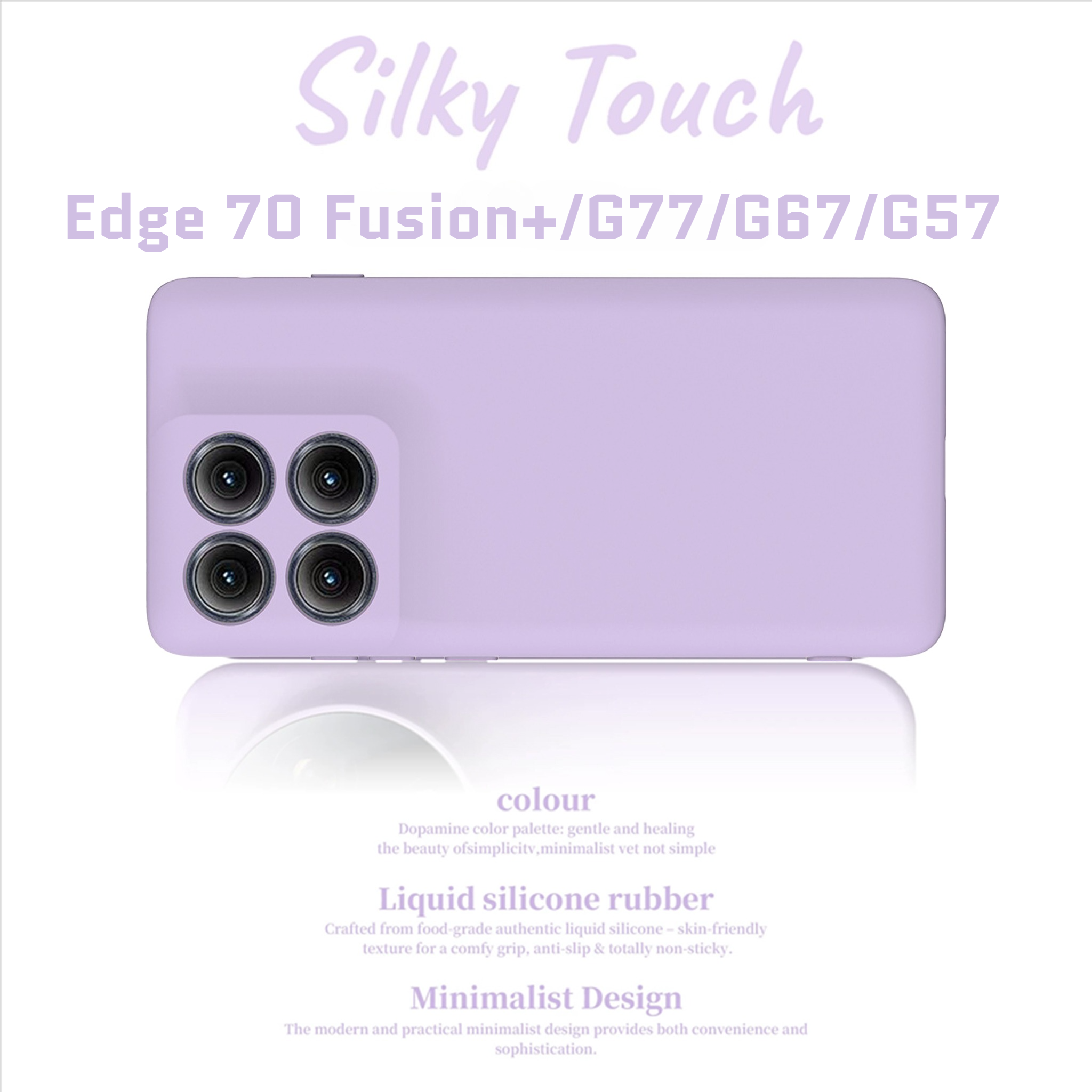 Real Liquid Silicone Shockproof Soft Case For Edge 70 Ultra Fusion+ 60 Pro Neo G77/67/57 G66Y/J Power Skin Fleece Cover