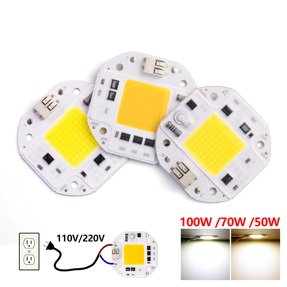 COB LED Chip 50W 70W 100W AC 110V 220V Smart IC No Need Driver DIY Lighting Flood Lights Spotlight COB Chip LED Bead lightify