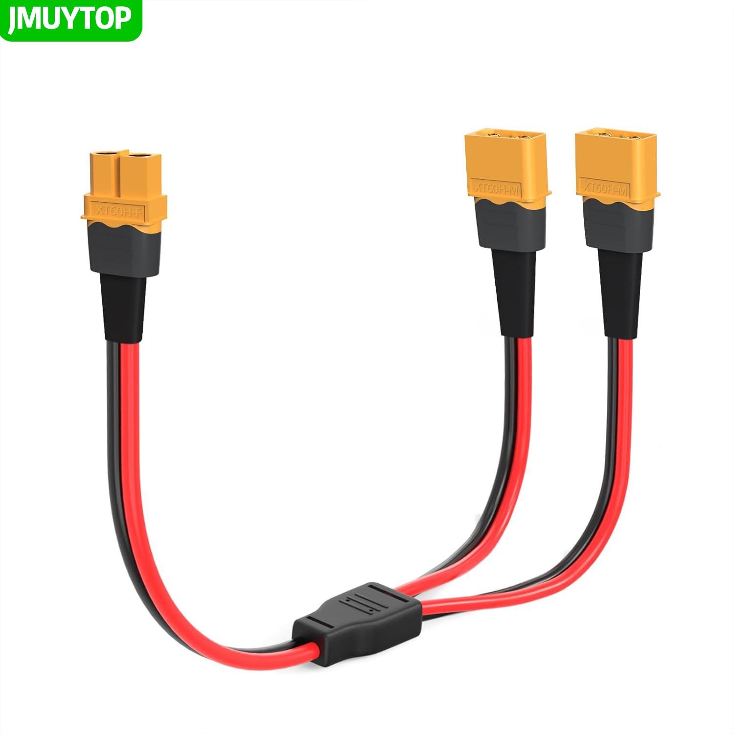 JMUYTOP XT60 Y Splitter 12-14AWG XT60 1 Female to 2 Male Connector 4mm2 Cable for solar panel UAV Phantom Quadcopter RC Car