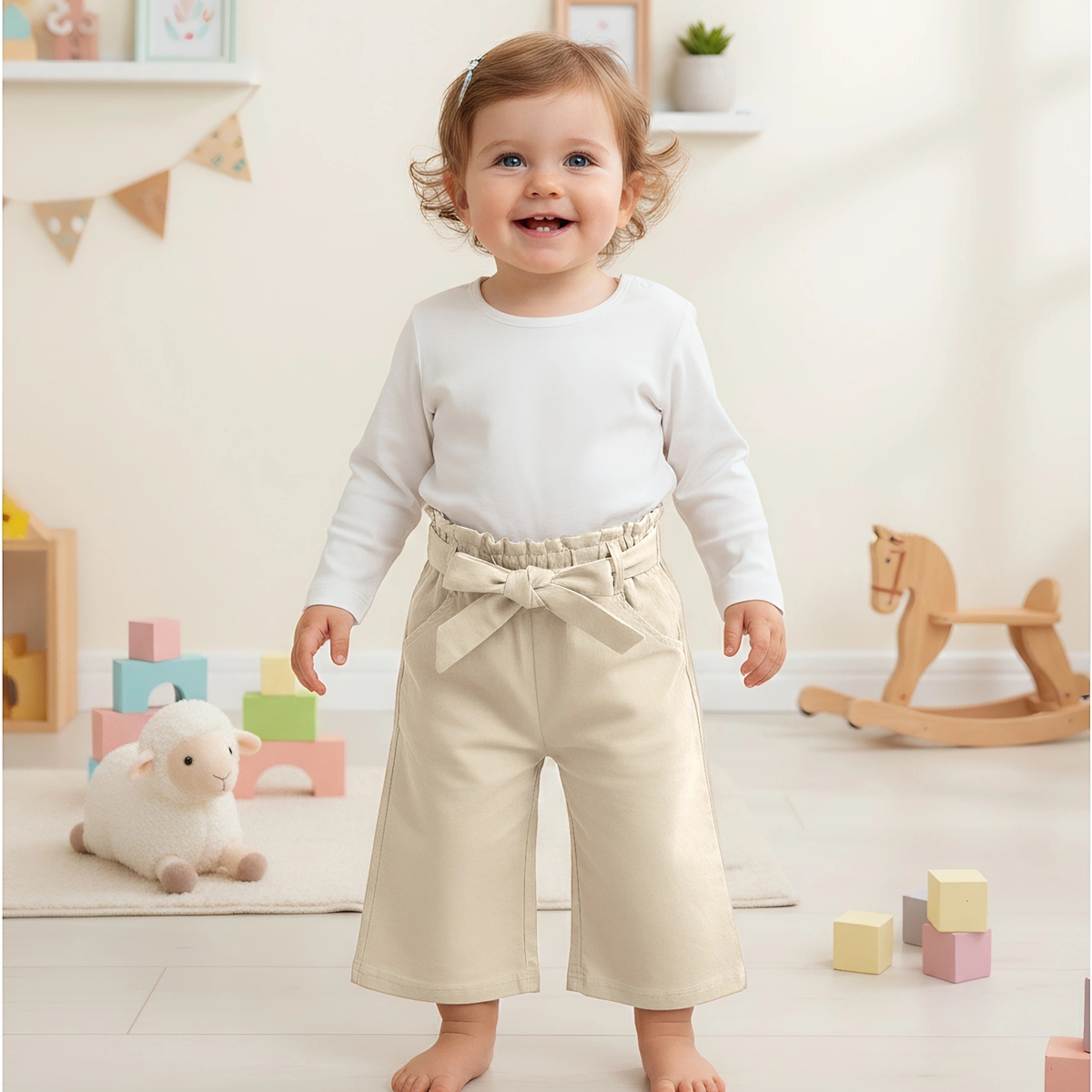 Sanlutoz Cotton Girls Long Pants Fashion Winter Toddler Infant Trousers Princess Little Kids Pants Casual