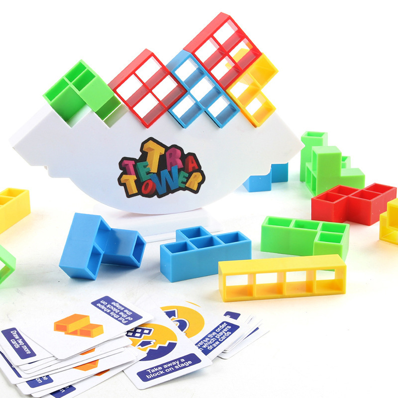 New 3D Tetris Tower Balancing Stacking Toys, Board Games for Kids,Puzzle Board Assembly Brick Educational, Parties, Travel Toys