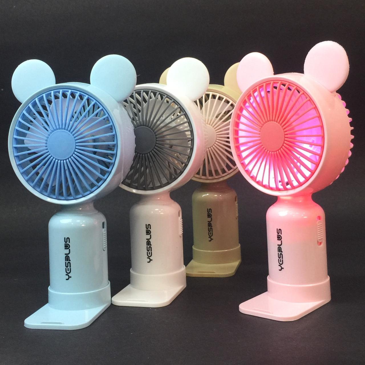 3GEAR Colorful Light Rechargeable Mini Handheld Fan Yesplus YS-1609 Genuine And Premium Quality