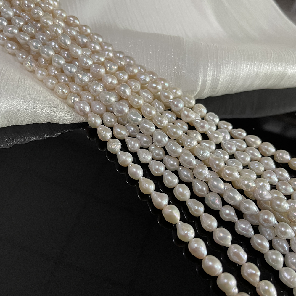 7-8mm AA Natural Freshwater Pearl Teardrop Shape Isolated Loose Bead Jewelry Make DIY Personality Bracelet Necklace Accessories