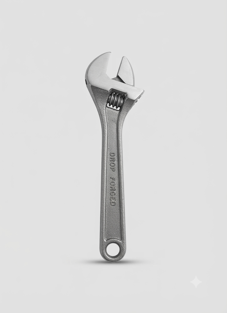 Inch Adjustable Wrench - Heavy Duty Steel Spanner for Home & Repair Work