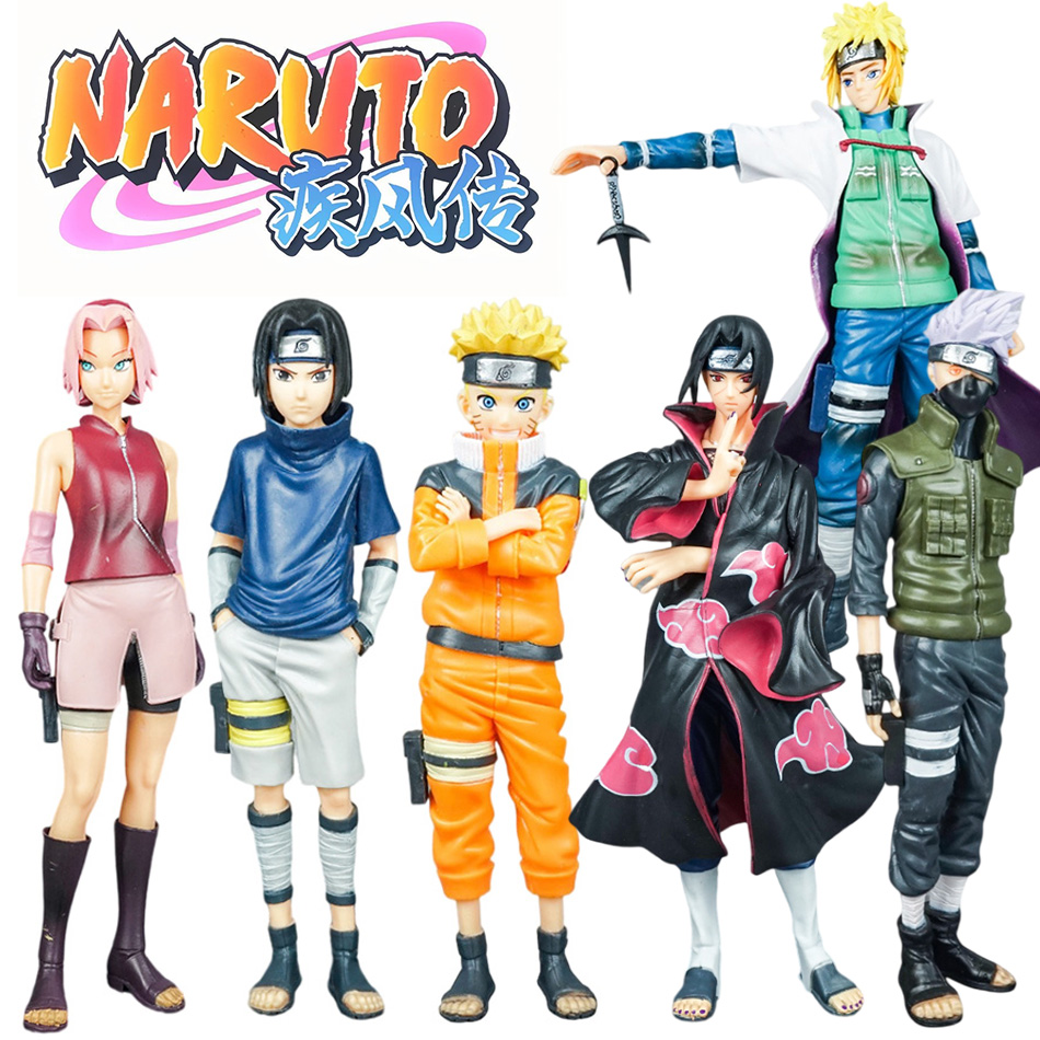 Hot Anime Naruto Shippuden Uzumaki Naruto Uchiha Sasuke Itachi Kakashi Action Figure Ornaments Cartoon Toys Cool Birthday