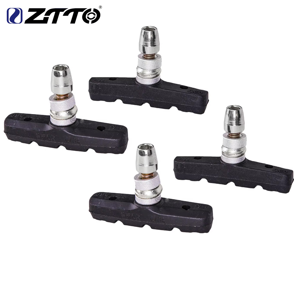 ZTTO 2Pairs 4Pairs Bicycle Brake Pads MTB Road Bike V Brake Holder Pads Shoes Blocks Friction Rim Brake Pad Anti-resistan