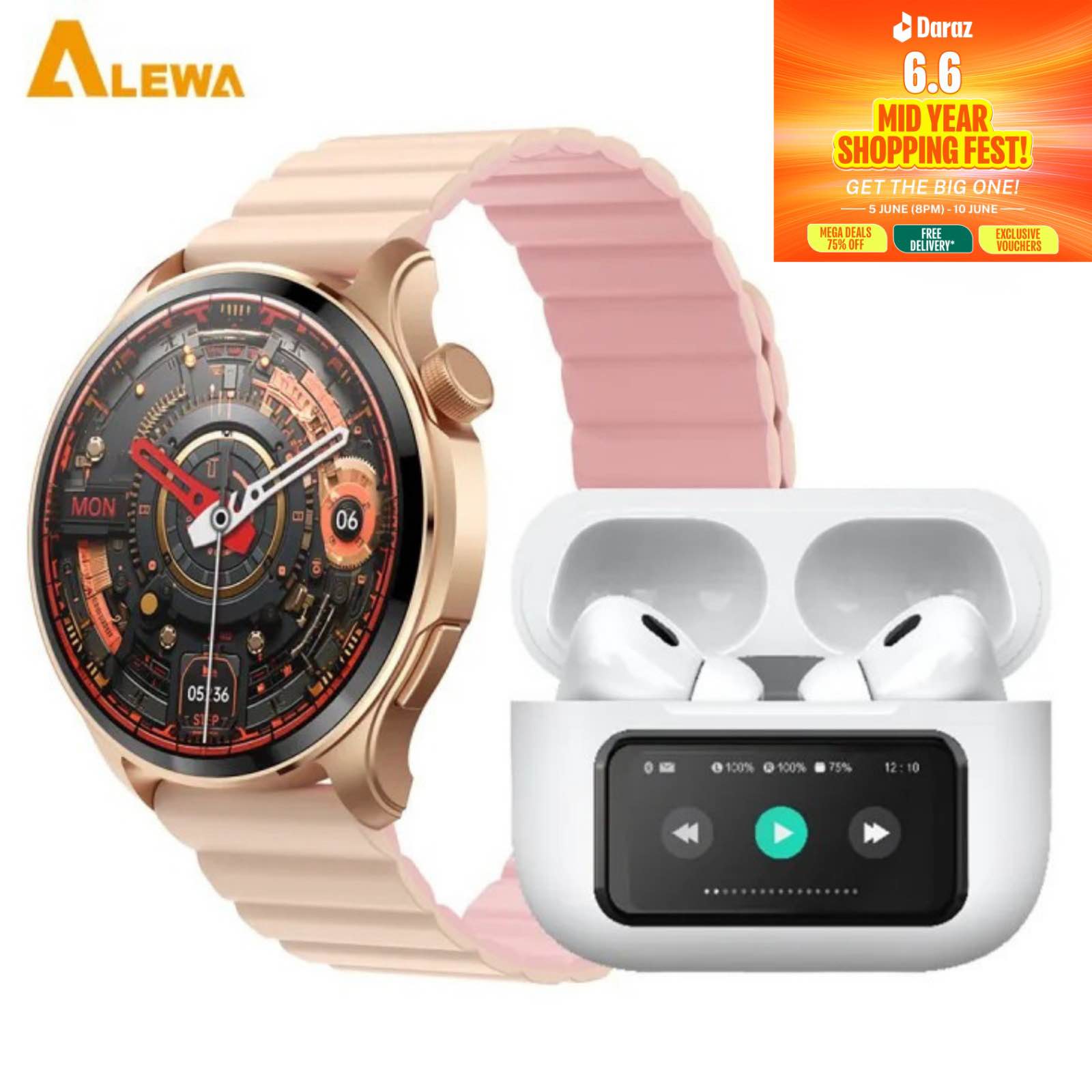 ALEWA MOON smartwatch and PANEL earbuds combo: Flex your rizz