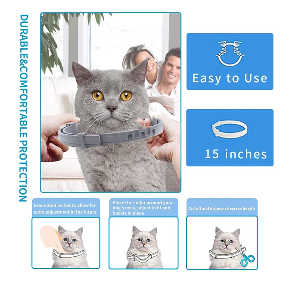 1PC Waterproof Adjustable Cat Collar with Decorative Design Pet Calming Collar for Kittens And Dogs Suitable for Cat Owners