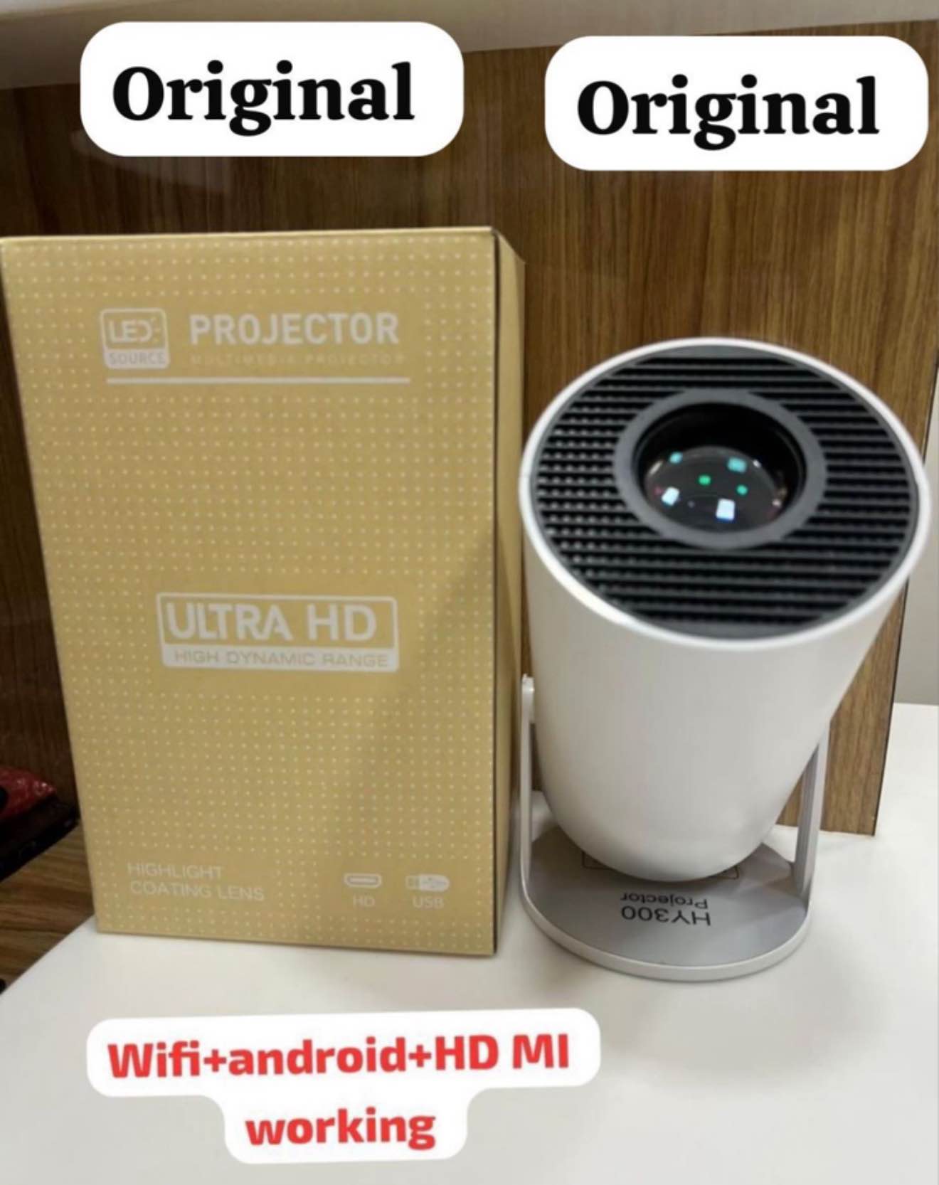 HY 300 4K Ultra HD portable projector with Massive features . Youtube, gaming, Netflix, etc .