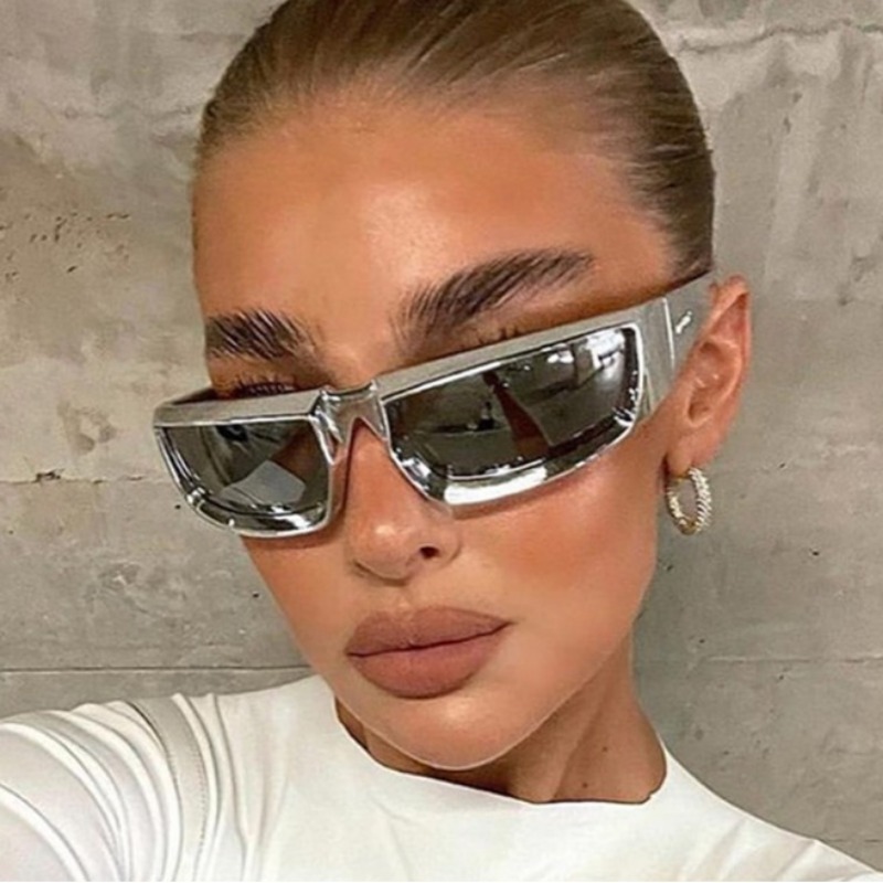 Y2K Cycling Sports Steampunk Sunglasses Women Punk Goggle Brand Designer Sun Glasses Men Silver Mirror Shades Fashion Eyewear