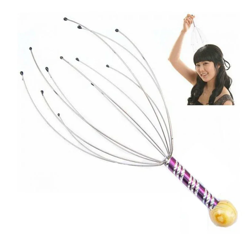 1/2Pc Head Relaxing Massager Claw Head SPA Scalp Neck Stress Relief Octopus Massage Release Head Physician Steel Ball Massager