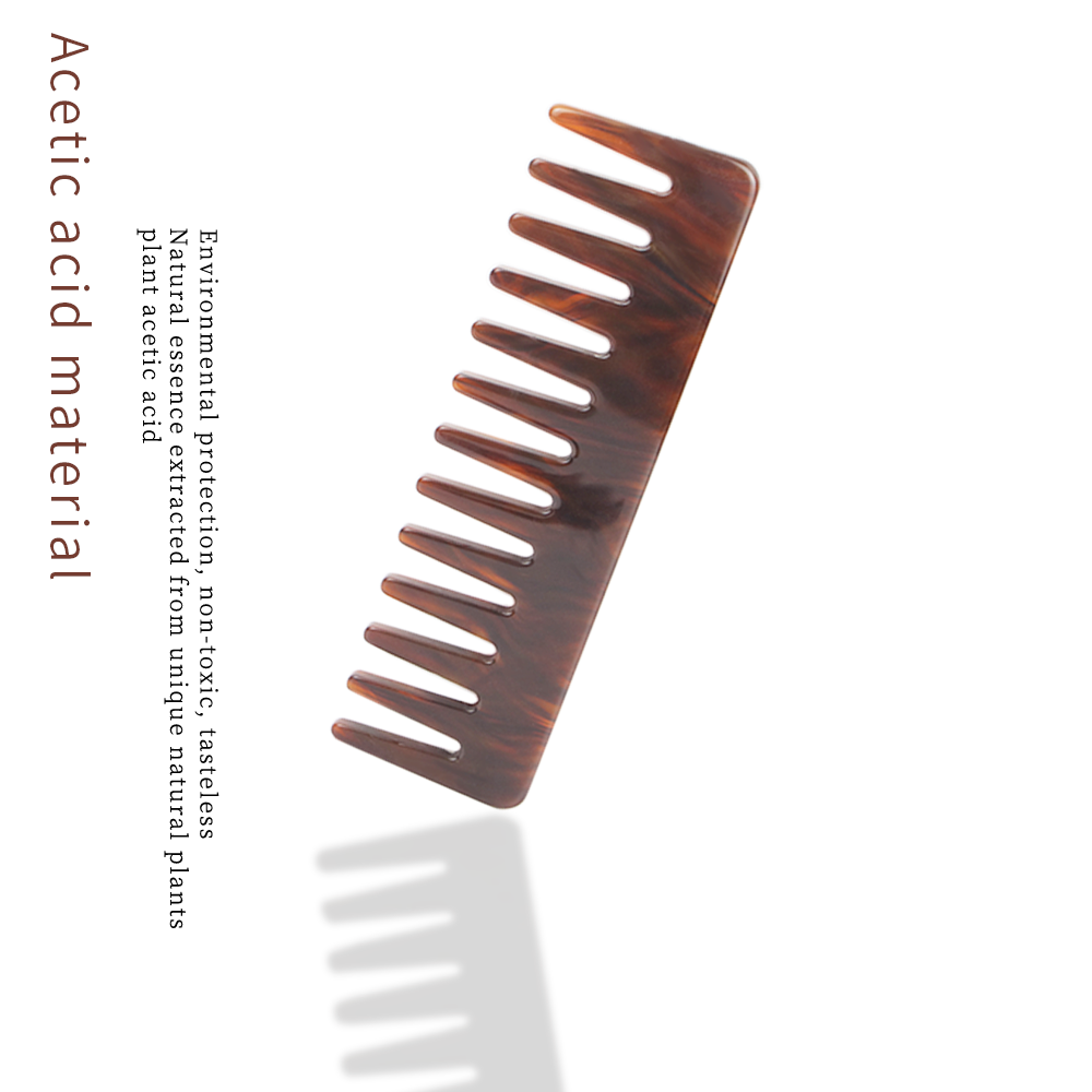 Cross-border wholesale hair comb acetate board Straight hair retro geometric comb Leopard crack simple atmosphere portable flat