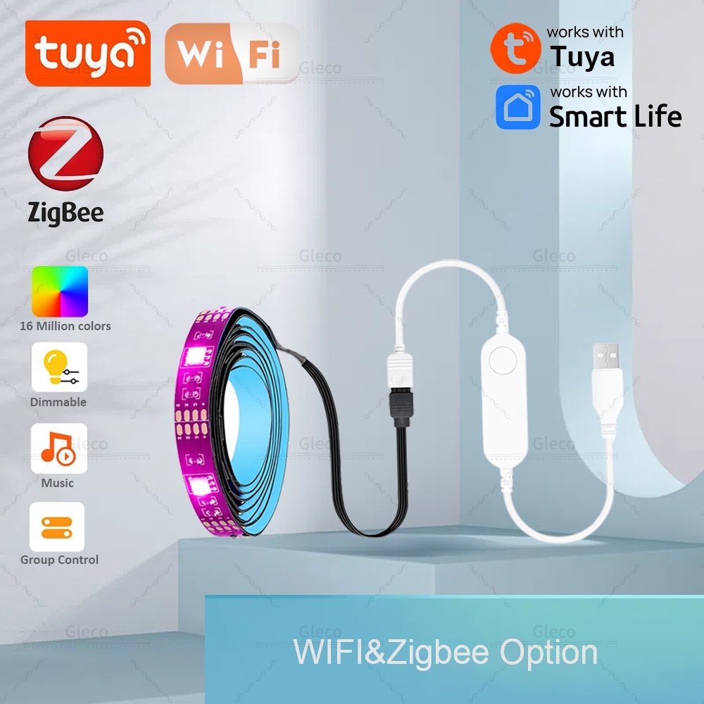 Wifi/Zigbee Tuya USB Led Lights RGB led Strip DC5V 5050 Smart Led TV Back Lighting For Alexa Home Automation Smart Life lightify