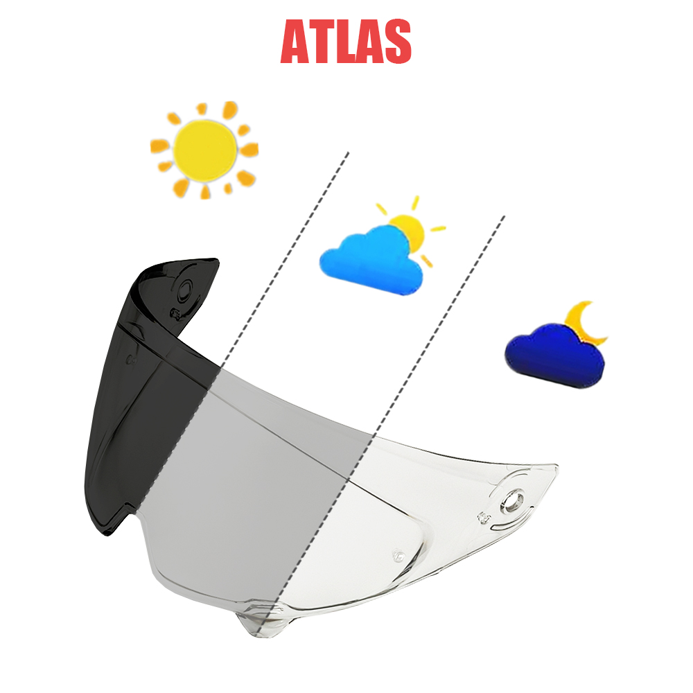 ATLAS Photochromic Visor for RUROC Atlas3 Atlas4 Helmet Lens Face Shield Accessories Anti Fog UV Protection Inner Coating Lentes