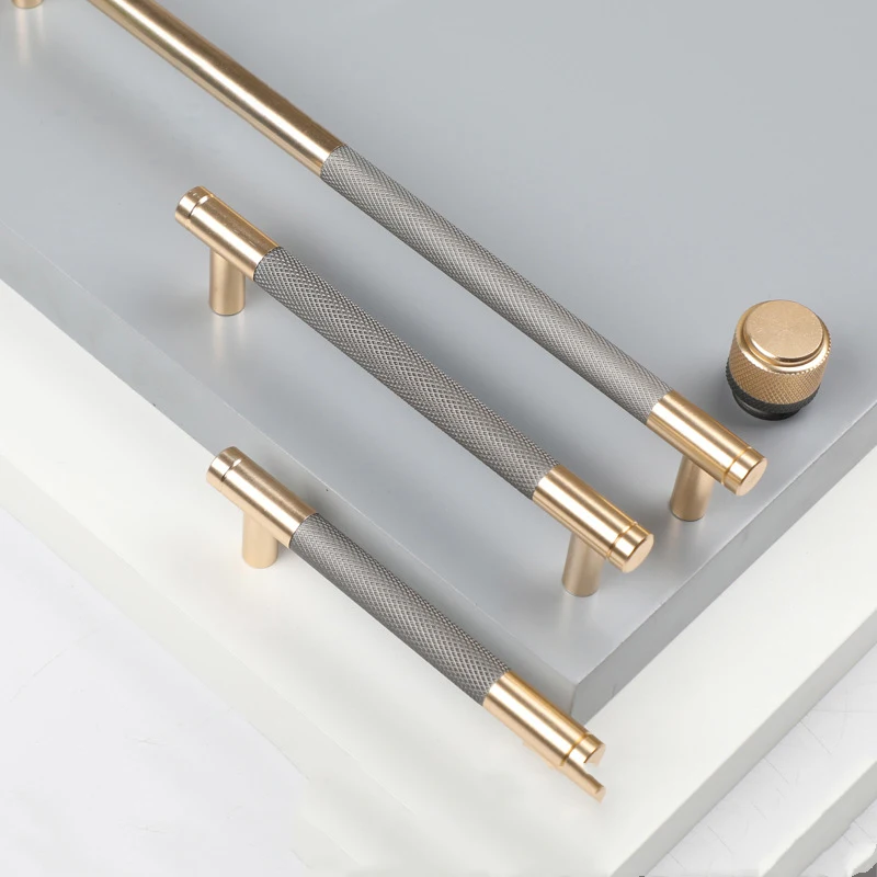 Wardrobe Furniture Hardware Drawer Cabinet Knob Zinc Alloy Black Gold Solid Cupboard Kitchen Handle T Bar House Pull