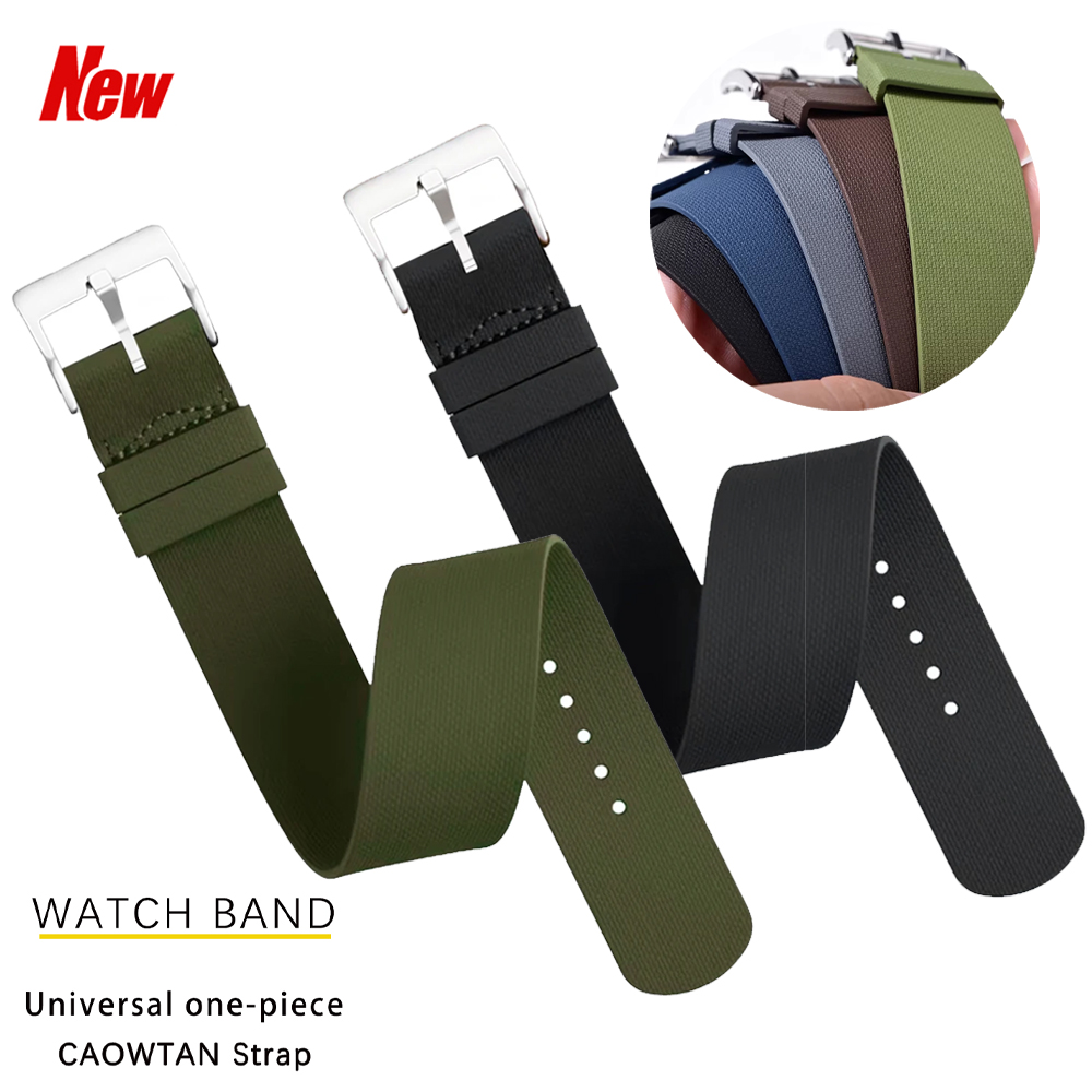 2026new High Quality Sports Deployant WatchBand 20mm 21mm 22mm FKM Watch Strap Waterproof Ribbed Style Watchband