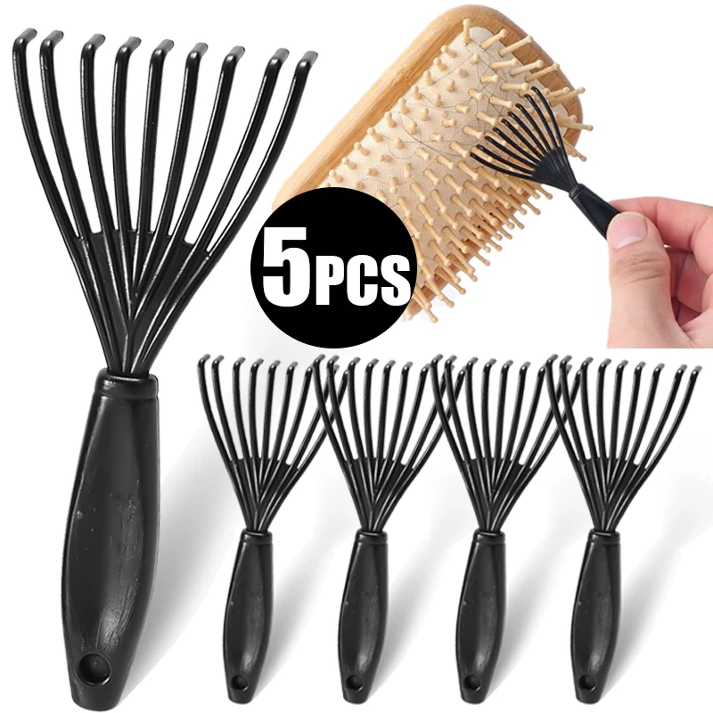 1/5 Mini Comb Brush Cleaner Plastic Handle Cleaning Brush Embedded Hair Removal Cleaning Accessories,Special for Real Hair