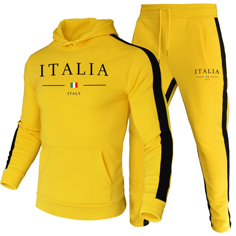 Hot Sale Men Two Piece Outdoors Sports Set Men Hoodie Fashion Comfortable Casual Jogging Simplicity Men's Tracksuit High Quality