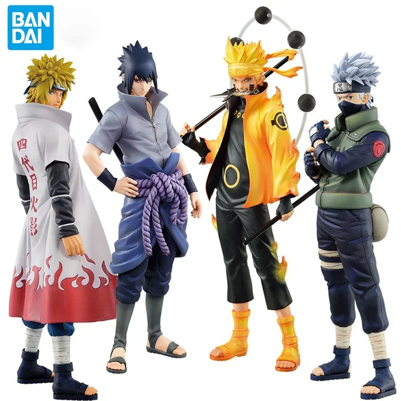 20cm Naruto Anime Figure Shippuden Uchiha Sasuke Hatake Kakashi Namikaze Minato Action Figure Collection Model Toys