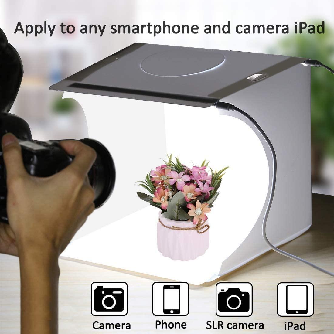 36*36cm Lightbox Portable Photo Studio Light Box Folding Photography Shooting Tent Kit with LED Lights
