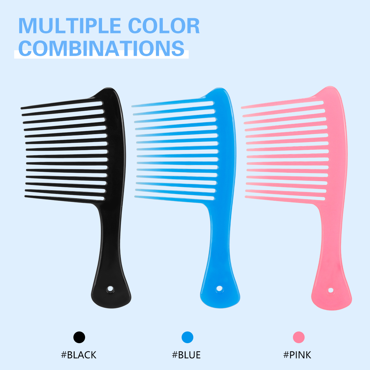 Pro Hairdress Wide Tooth Smooth Hairdressing Comb Big Size Wet Long Curly Hairbrush Salon Exfoliator Hair Styling Tools