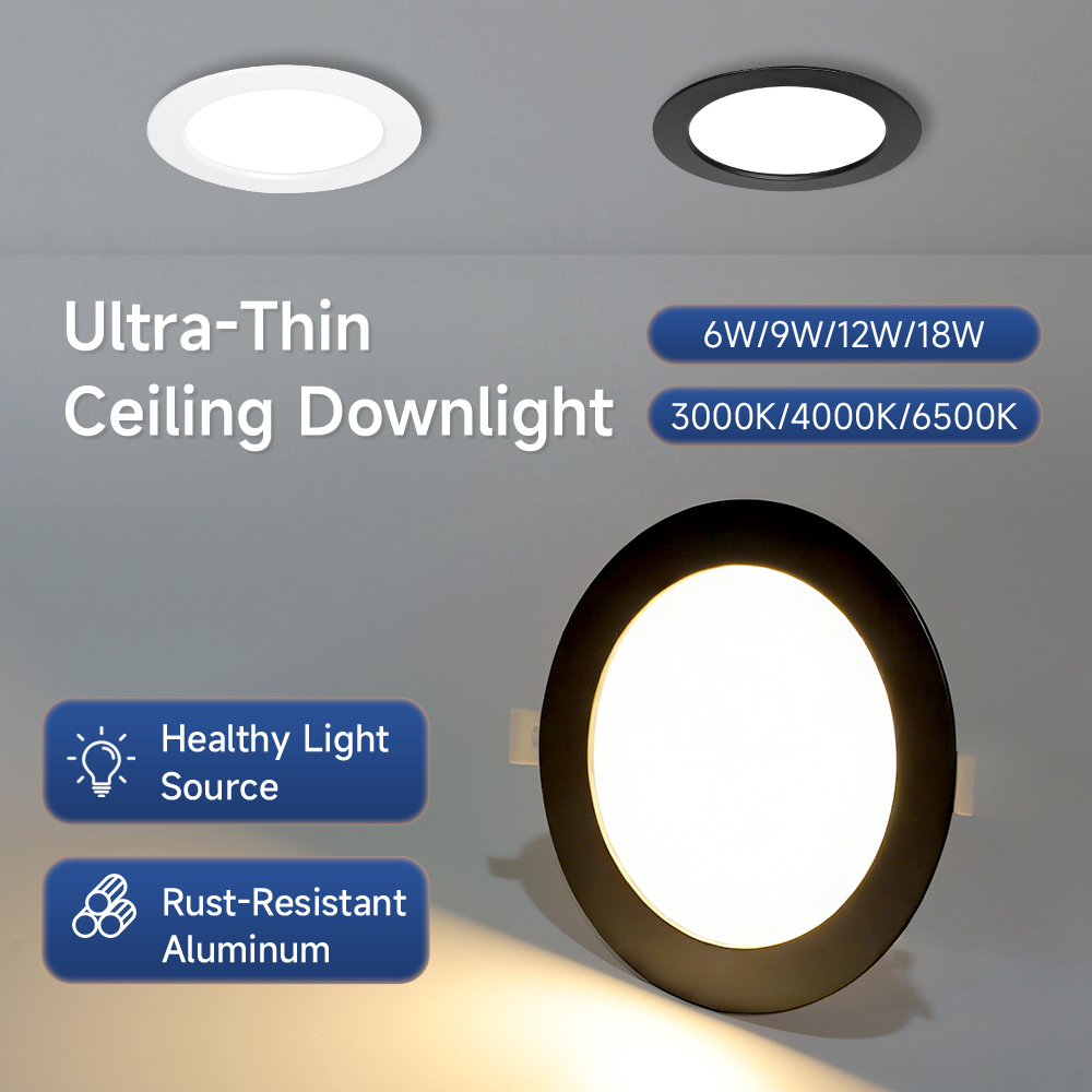 LED Embedded Downlight Ultra-thin Ceiling Downlight Led Ceiling Spotlight Tricolor Spot Lamp For Living Room Corridor Decoration