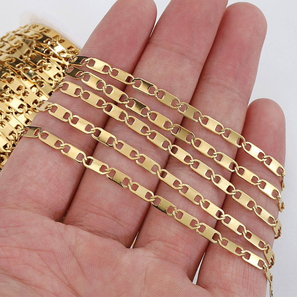 1 Meter 304 Stainless Steel Zigzag Openwork Chain for DIY Necklace Bracelet Clothing Jewelry Making Accessories