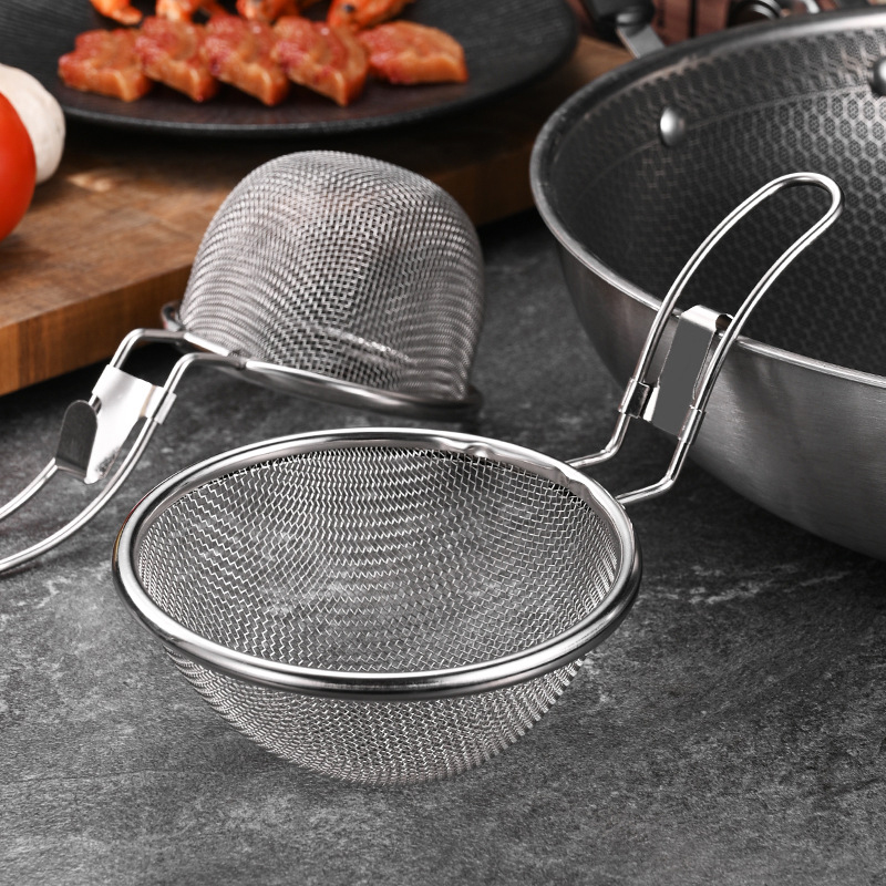 304 Stainless Steel Hot Pot Strainer Cooking Surface Strainer Lo Mein Strainer Hot Pot Meat Boiling Spicy Hot Pot With Hook