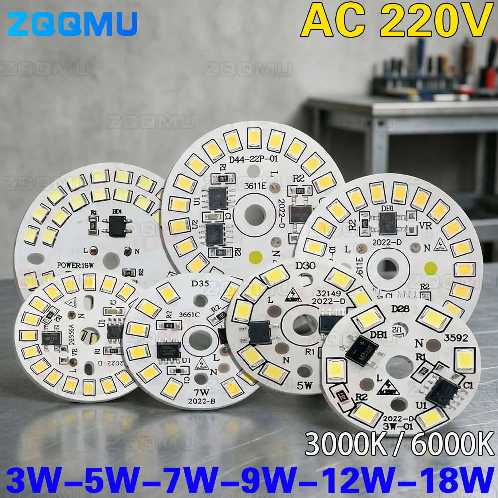 10Pcs/Set 3W 5W 7W 9W 12W 15W 18W AC220V Driver Free 2835 SMD LED Chip Smart IC DIY Downlight Outdoor Spotlight Bulb Panel Light lightify