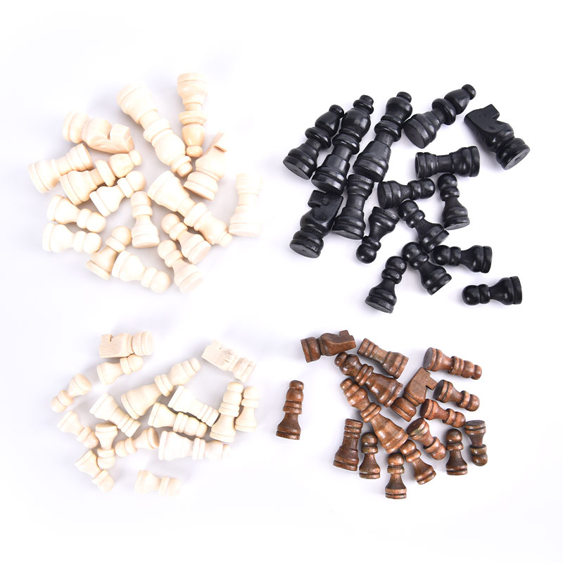 32pcs 2 Size Wooden Chess Pieces Complete Chessmen International Word Chess Set Chess Piece Entertainment Accessories