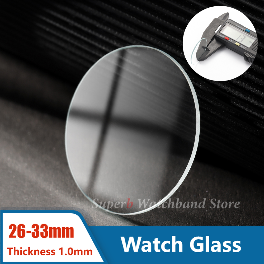 1/2PCS Flat Thickness 1.0mm Round Watch Glass Crystal 26mm-33mm Smart Watch Replacement Lens Glass Mirror Watch Repair Tools