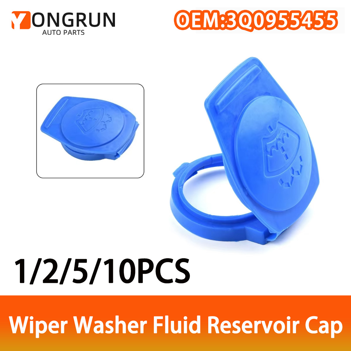 YONGRUN 1/2/5/10pcs 3q0955455 Car Coolant Reservoir Cap Suitable For Volkswagen Audi Porsche Touareg, Cayenne Mercedes Benz