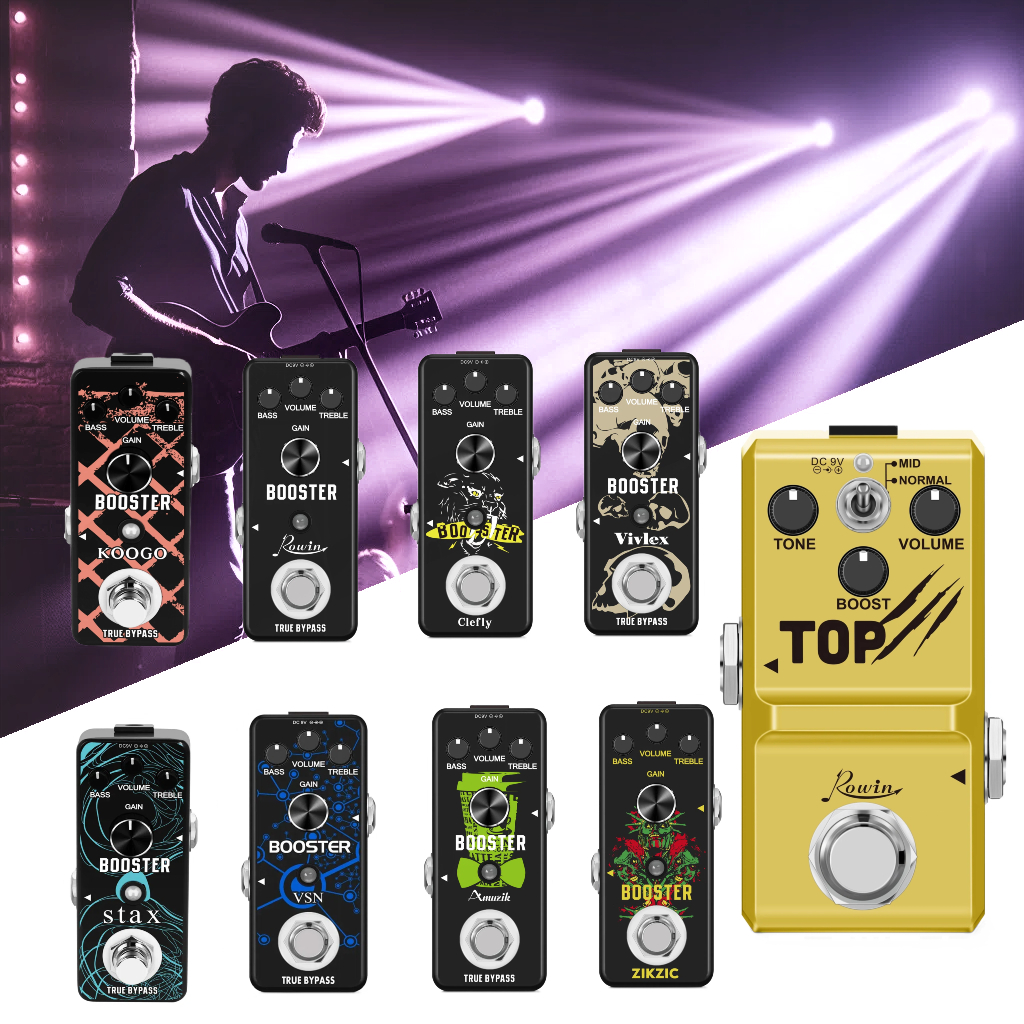 Rowin Boost Guitar Pedal Booster Effects Roikiyo Choice Pedales guitarra Bass PREAMP Mini Box For Pedalboard True Bypass