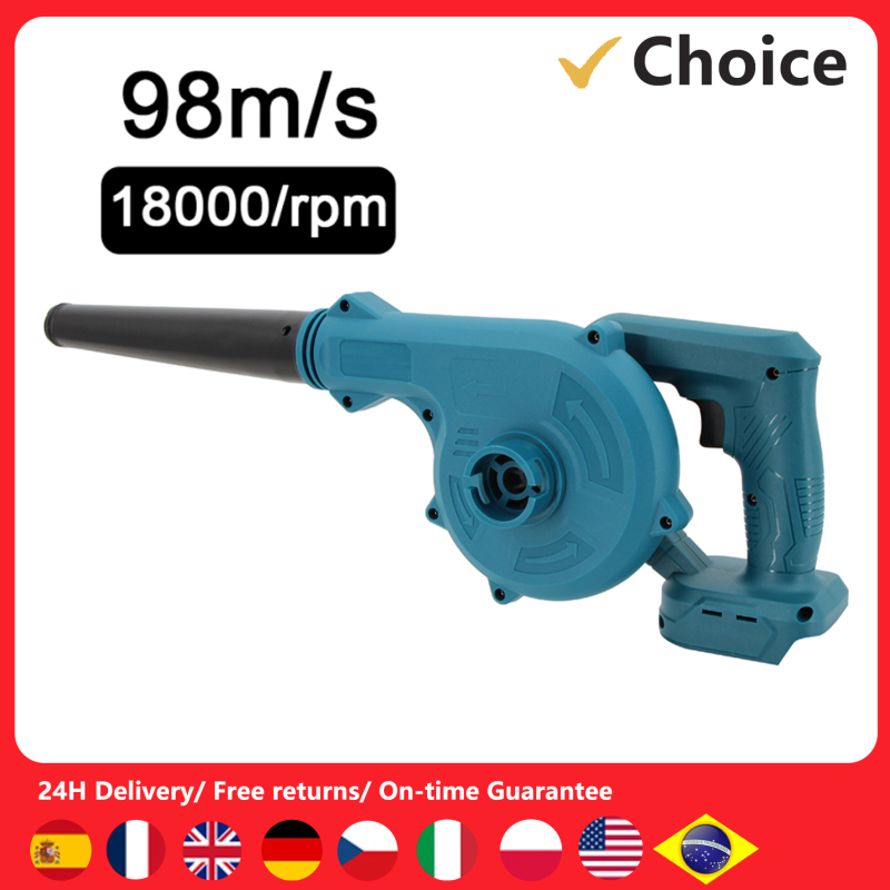 Electric Air Blower Compatible with Makita Battery Strong Wind Leafs Steplss Speed Change Dust Home Cleaner Power Tool