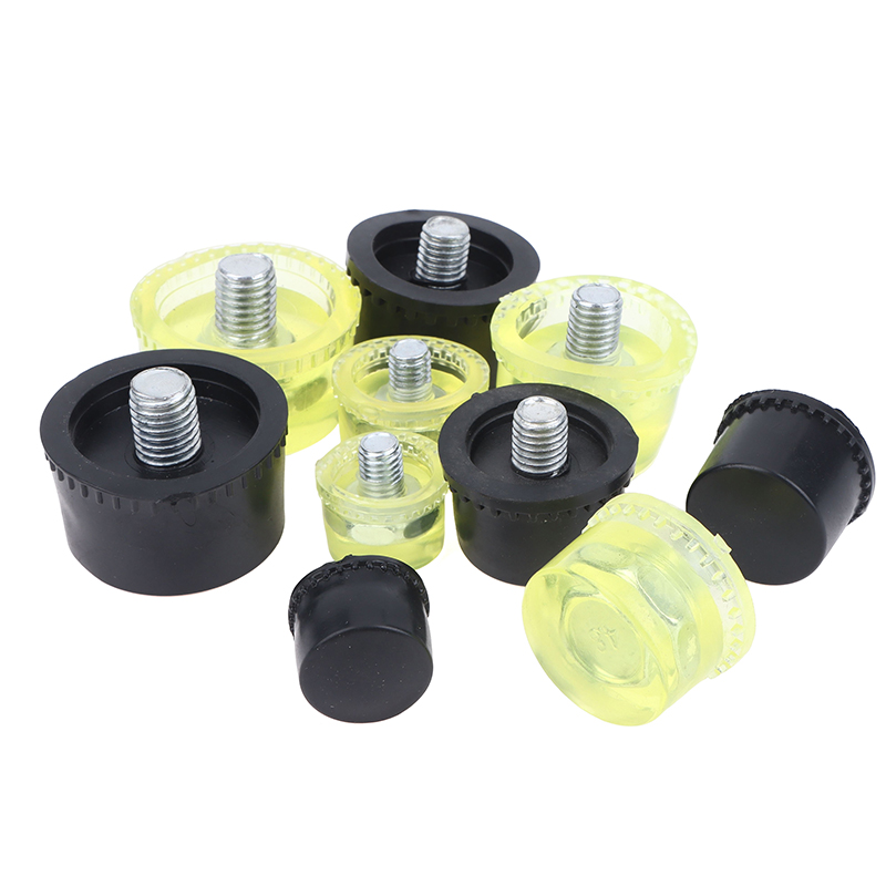 1 Pair Double Face Tap Hammer Head 25mm-45mm Adjustable 250g Yellow Black Replacement Striking Head for Tools