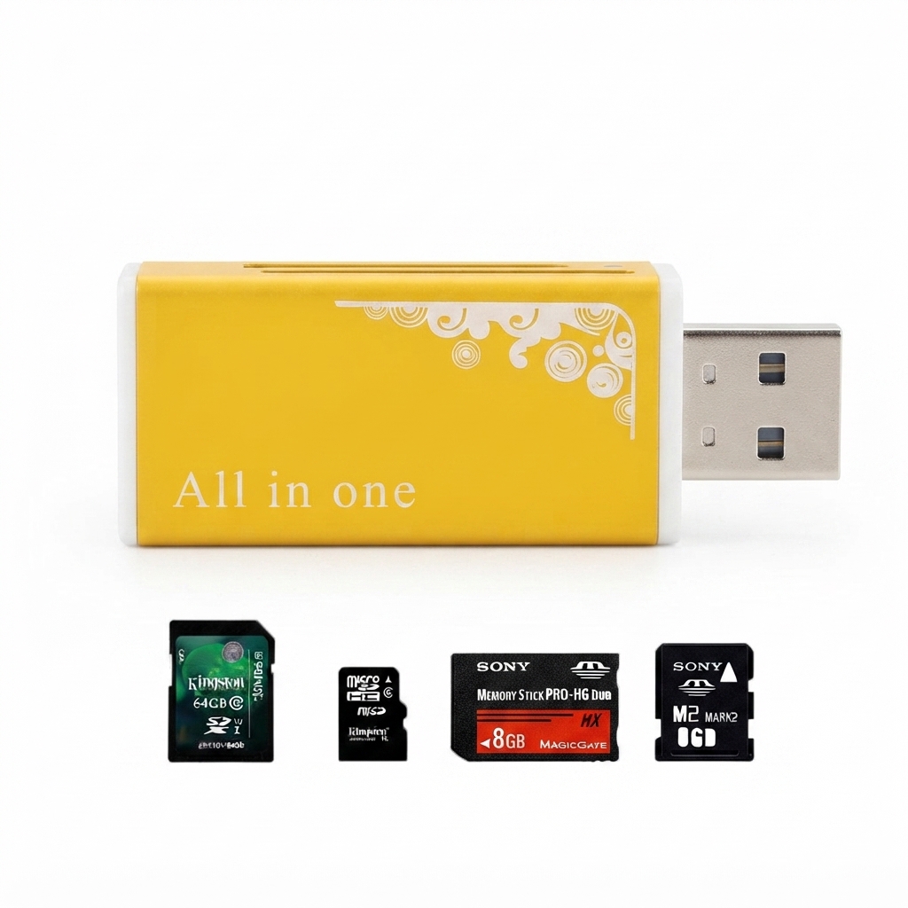 All in One USB 2.0 Card Reader for SD SDHC Micro SD MS M2 Memory Cards