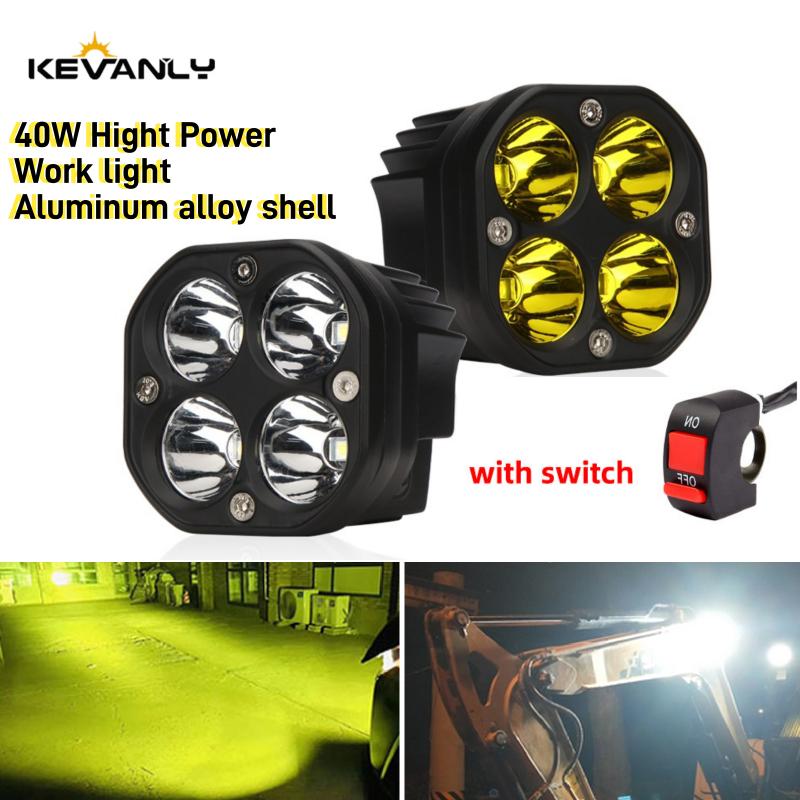 3 Inch Mini 40W Led Work Lights Square Spotlight Motorcycle Driving Pod Lamp For 4x4 Offroad Tractors Truck UTV ATV Car Fog Lamp