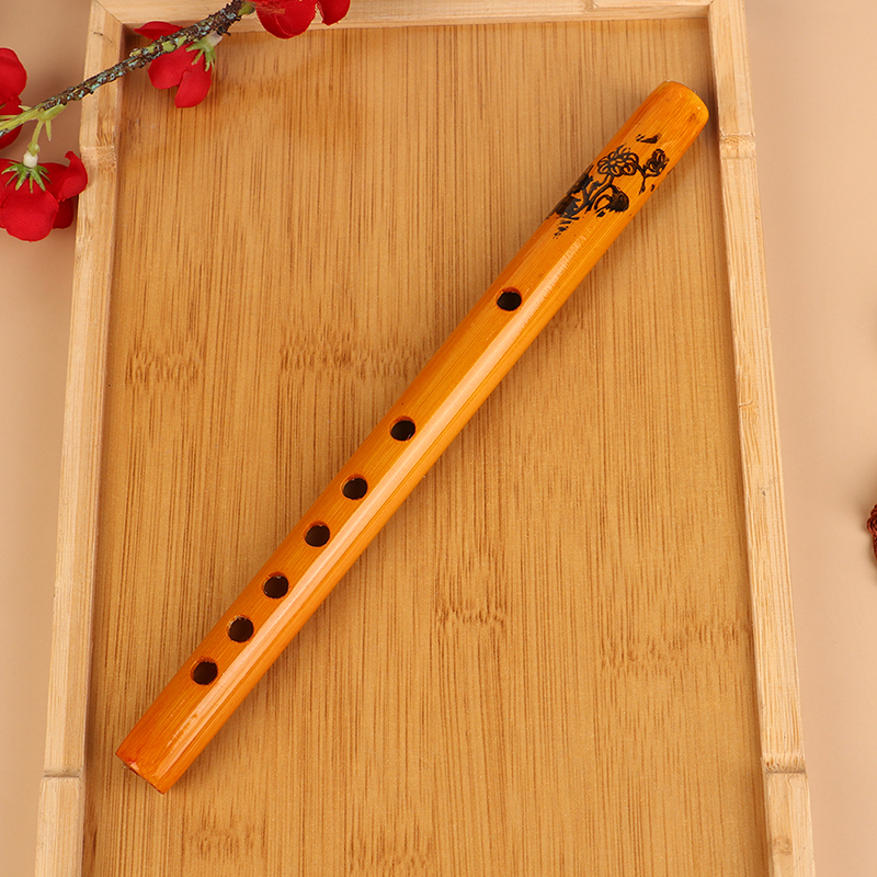 New 1Pc Chinese Traditional 6 Holes Bamboo Flute Vertical Clarinet Student Musical Instrument Wooden Color Flute For Beginner