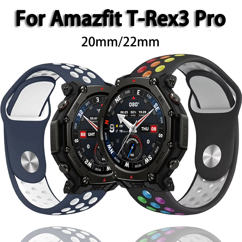 20mm 22mm Silicone Band for T-Rex3 Pro 48mm 44mm Helio Balance 2 Strap Bracelet Active 2 Bip 6 5 GTR 4 3 Correa