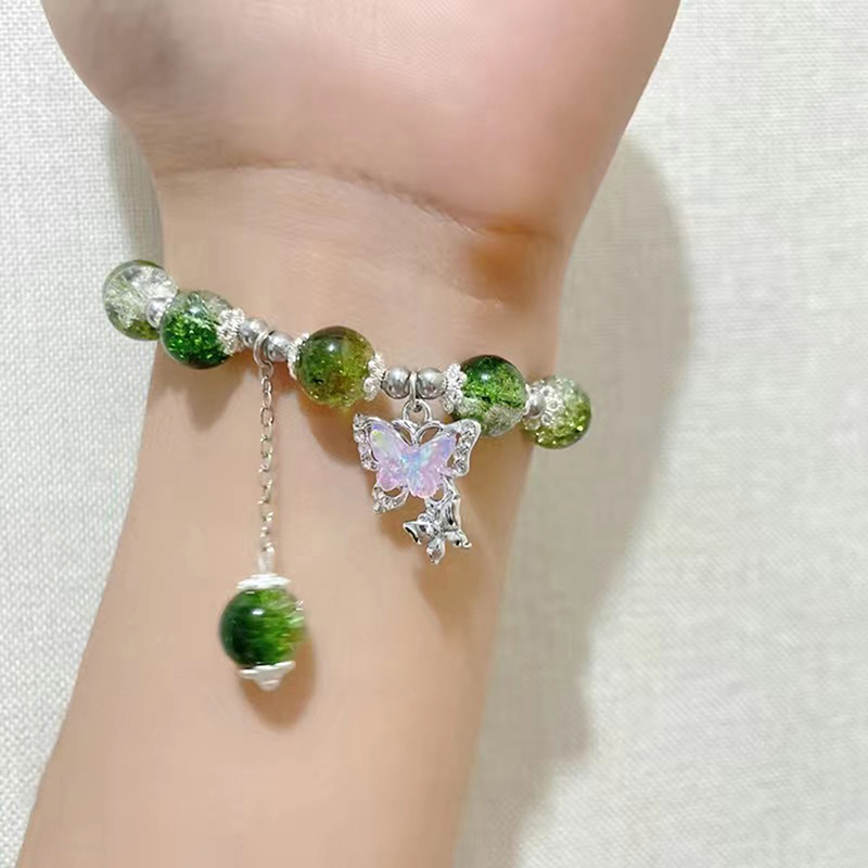 ‘Bracelet Strand Beads Natural Cat Eye Butterfly Bracelet Charm Exquisite Elegant Girls Butterfly Beads Decoration Jewelry .