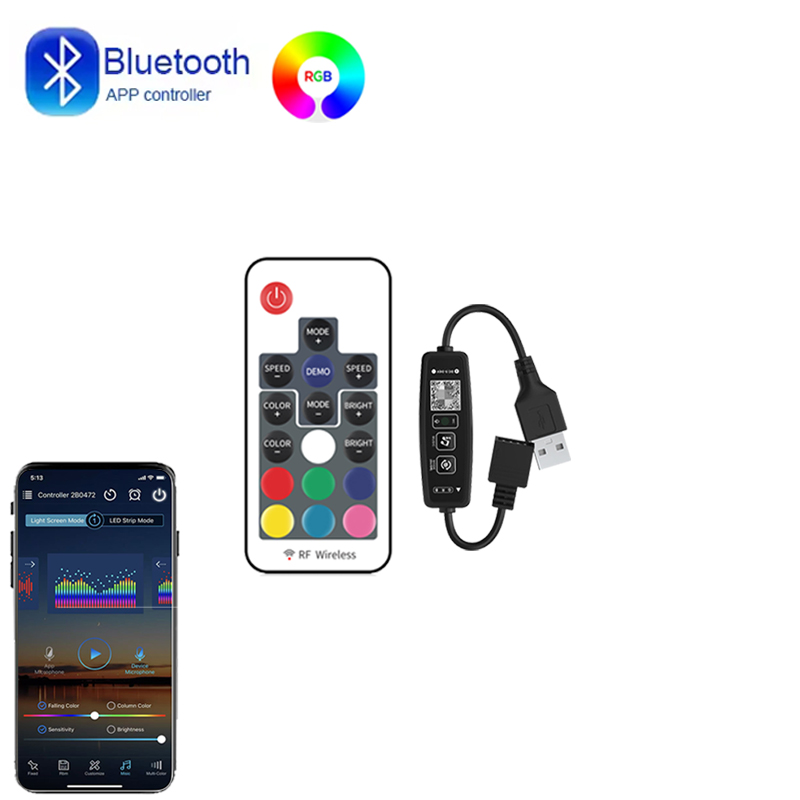 Bluetooth Smart Controler 5V 4Pin RGB Led Controller Usb RGB Controler Smart Remote RGB Led Lights Controller Music Sync lightify