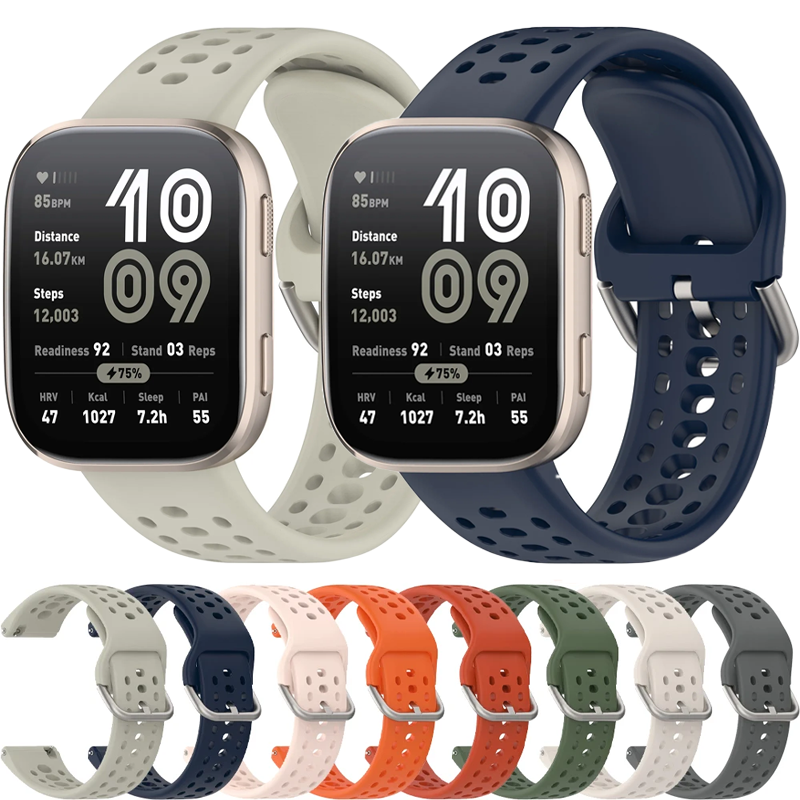 22mm Silicone Strap for Amazfit Bip 6 Official Wristband Amazfit T-Rex3 Pro 48mm Balance 2 GTR 4 3 Pro Bip 5 Cheetah Round Band